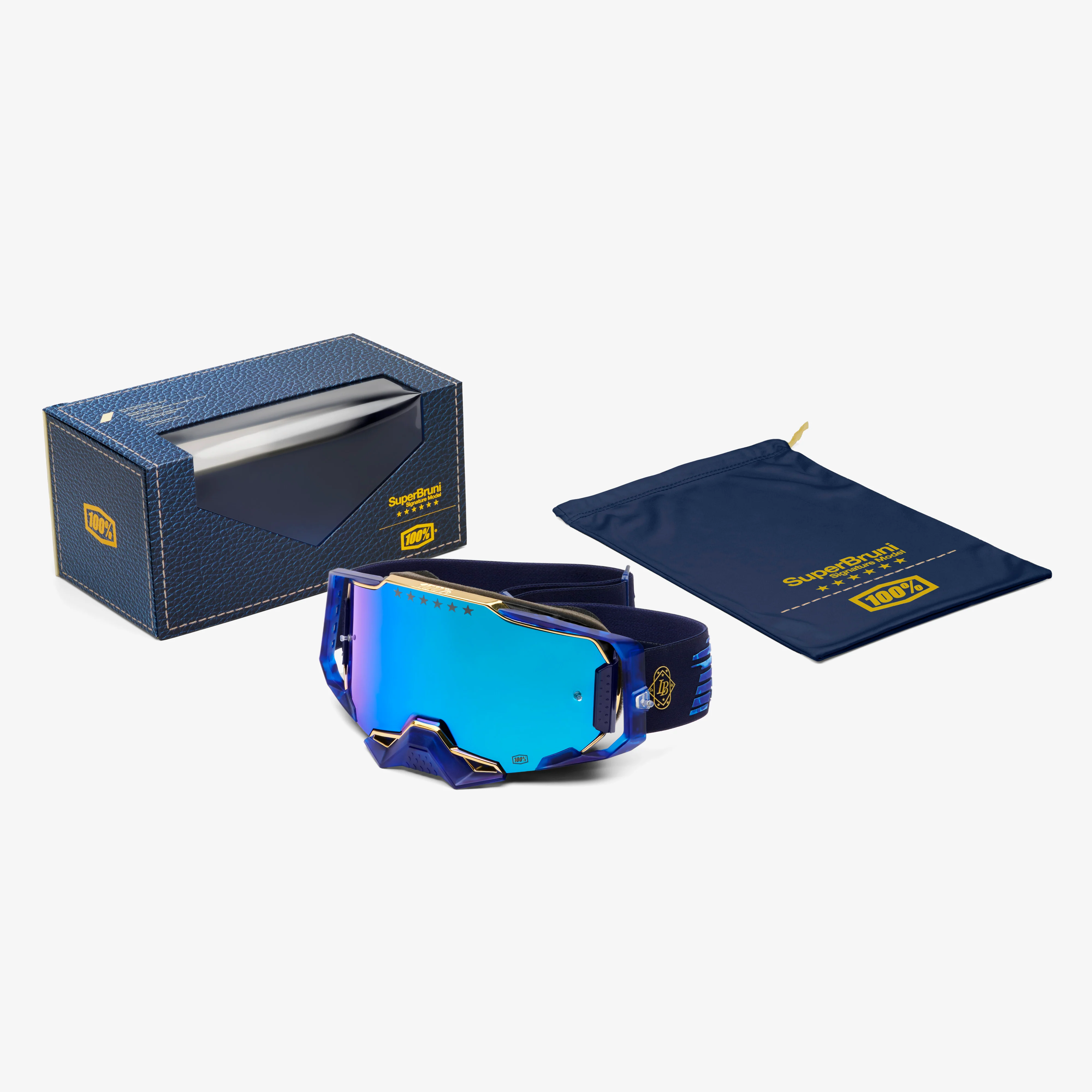 ARMEGA LE Goggle Bruni Signature Navy Blue/Gold - Image 2