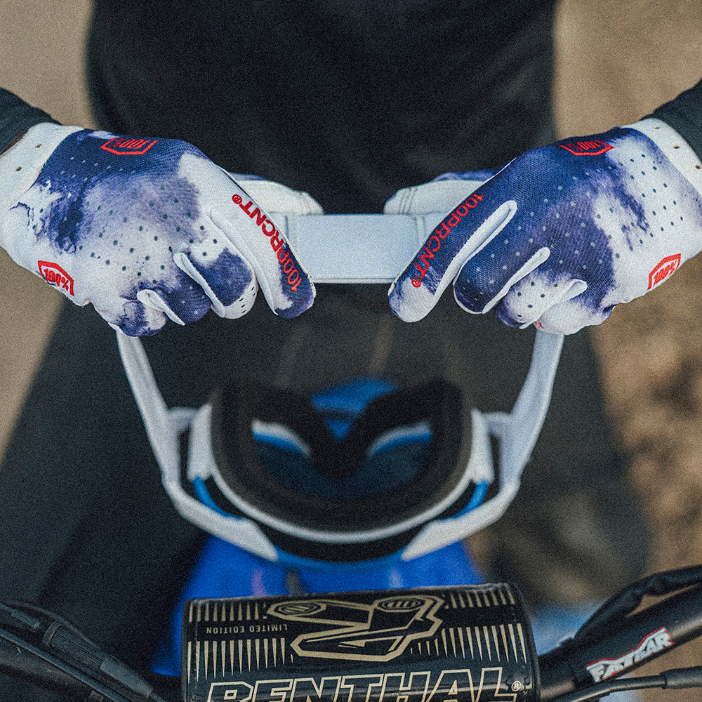 ITRACK Gloves Blue/White - Image 3