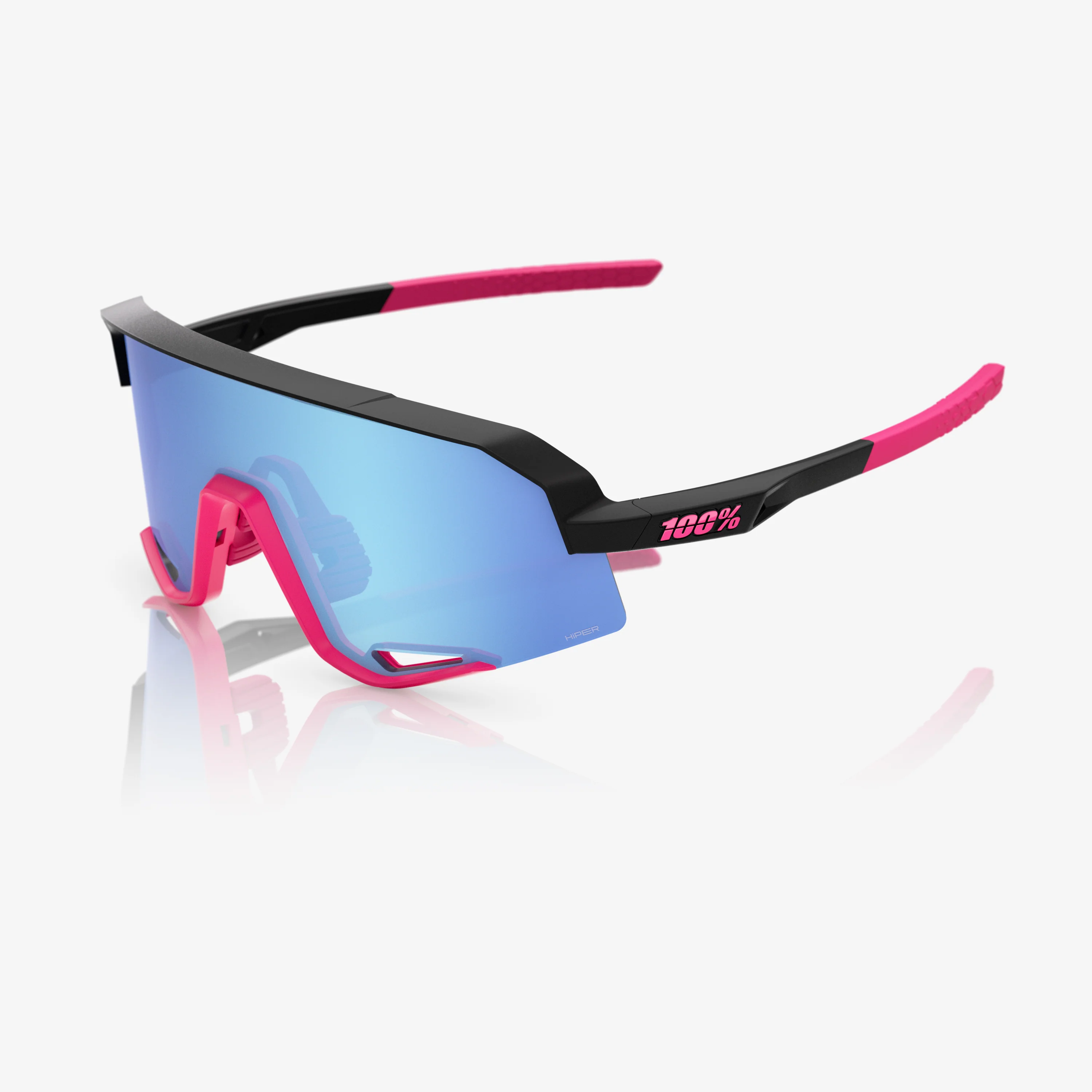 SLENDALE Matte Black/Pink HiPER Blue Mirror Lens