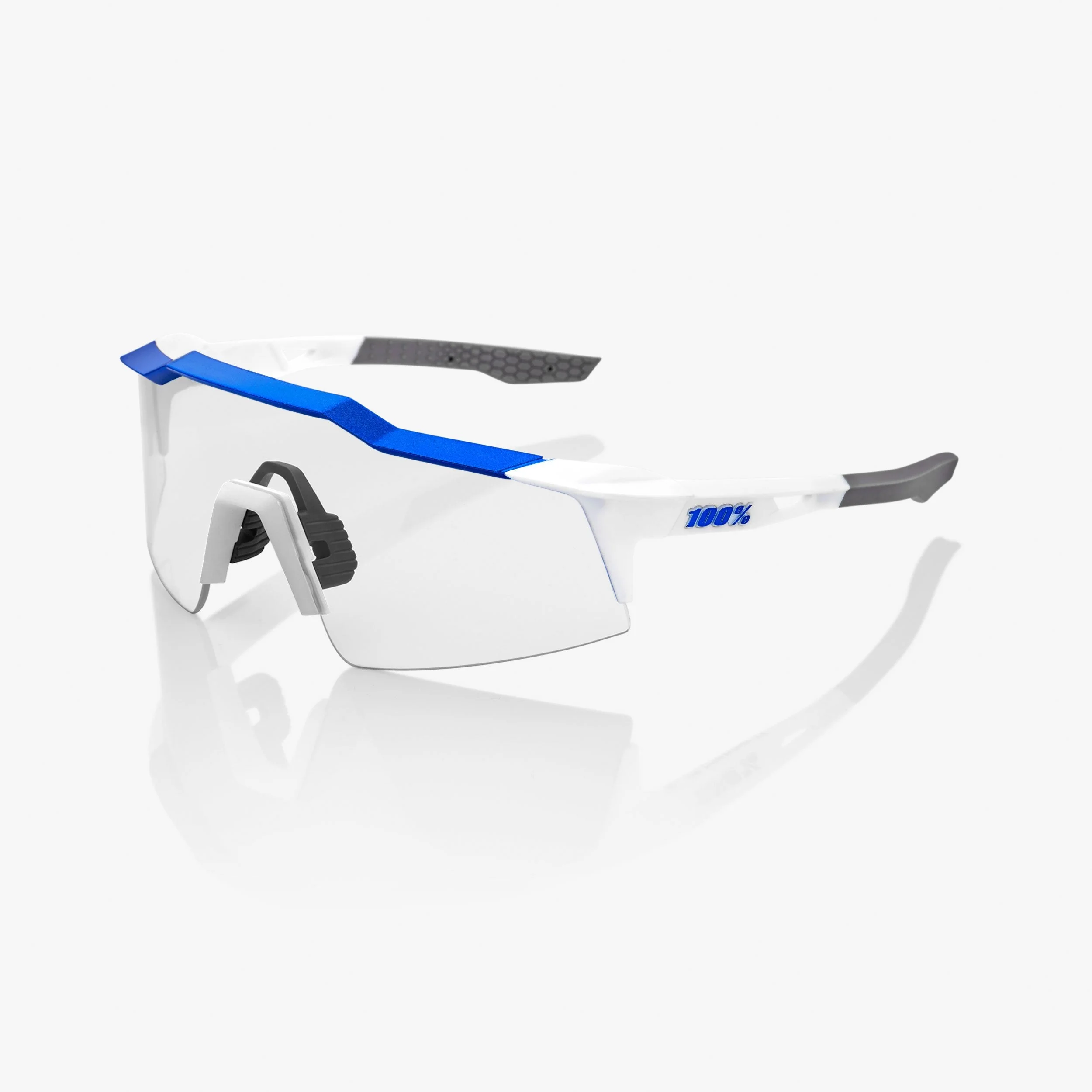SPEEDCRAFT® SL - Matte White/Metallic Blue - HiPER® Blue Multilayer Mirror Lens - Image 4